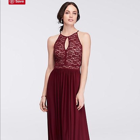 david bridal burgundy dress